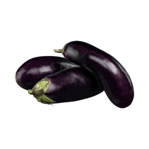 three eggplants
