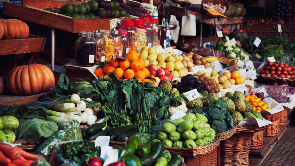 market with assorted produce