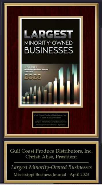 Plaque for being one of the largest minority-owned business in Mississippi in 2023